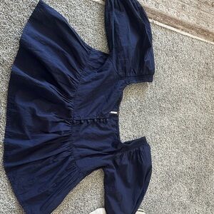 Navy Blue Boho Blouse